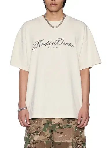 Ksubi Men's Future Memory Life Ekcess Logo Crewneck T-Shirt - Natural | Thumbnail 3