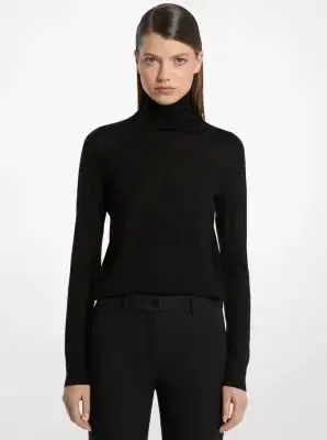 Michael Kors Collection Marisa Wool Turtleneck Sweater in Grey | Thumbnail 2 Michael Kors Collection Marisa Wool Turtleneck Sweater in Grey | Thumbnail 2