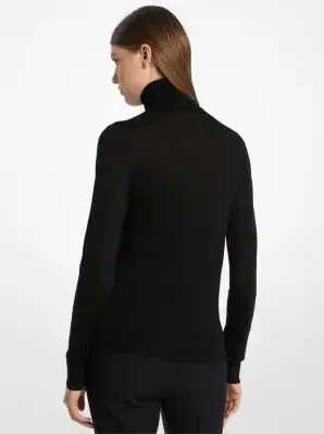 Michael Kors Collection Marisa Wool Turtleneck Sweater in Grey | Thumbnail 3 Michael Kors Collection Marisa Wool Turtleneck Sweater in Grey | Thumbnail 3