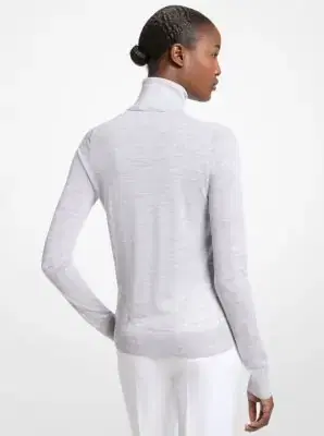 Michael Kors Collection Marisa Wool Turtleneck Sweater in Grey | Thumbnail 6 Michael Kors Collection Marisa Wool Turtleneck Sweater in Grey | Thumbnail 6
