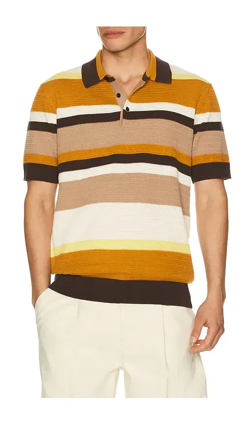 Scotch & Soda Structured Striped Knitted Polo