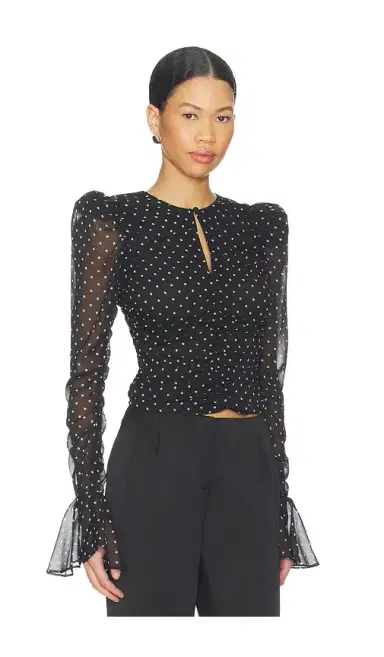 ROTATE Chiffon Ruched Top | Thumbnail 2 ROTATE Chiffon Ruched Top | Thumbnail 2