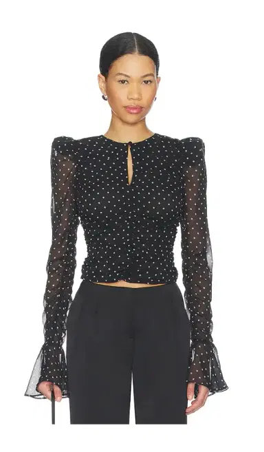ROTATE Chiffon Ruched Top | Thumbnail 1 ROTATE Chiffon Ruched Top | Thumbnail 1
