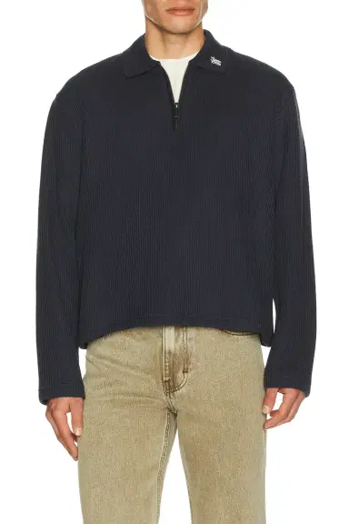 Honor The Gift Wavy Knit Long Sleeve Polo | Thumbnail 3