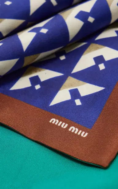 Miu Miu Silk Twill Scarf | Thumbnail 4 Miu Miu Silk Twill Scarf | Thumbnail 4
