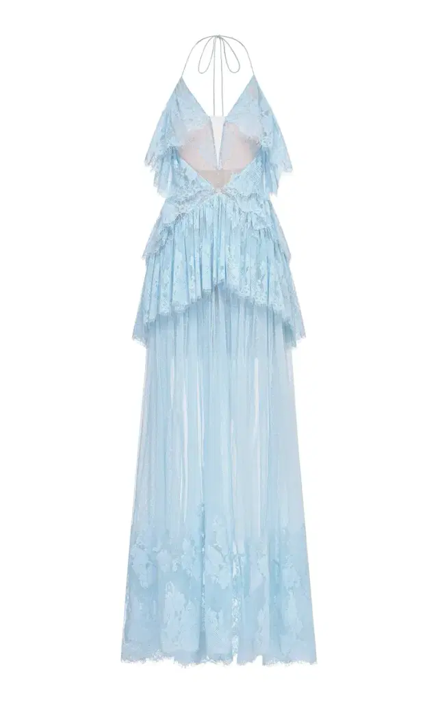 MONTSAND Tiered Mesh Maxi Dress