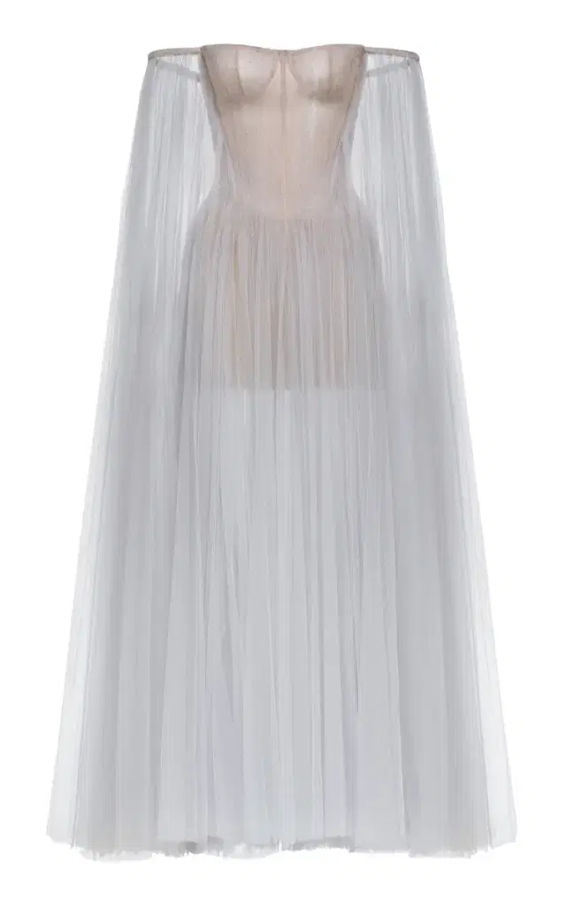 MONTSAND Tulle Off-Shoulder Maxi Dress