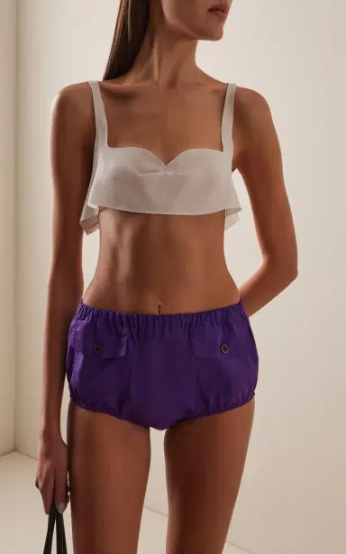 Prada Silk Crepe de Chine Cropped Top | Thumbnail 5 Prada Silk Crepe de Chine Cropped Top | Thumbnail 5