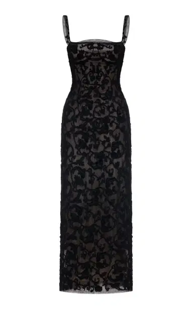 MONTSAND Straight-Neck Bodice Midi Dress | Thumbnail 1