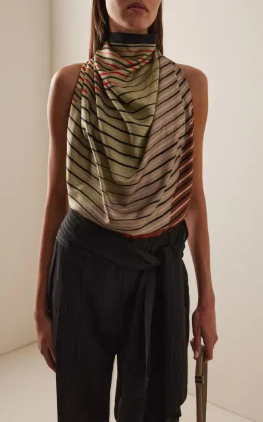 KALLMEYER Fluted Silk-Twill Scarf Top | Thumbnail 4 KALLMEYER Fluted Silk-Twill Scarf Top | Thumbnail 4