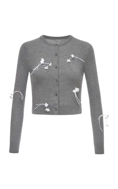 MONTSAND 3D Floral Cotton-Modal Cardigan | Thumbnail 1 MONTSAND 3D Floral Cotton-Modal Cardigan | Thumbnail 1