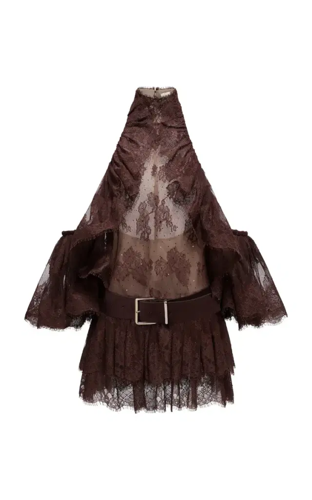 MONTSAND Ruffled High-Neck Mini Dress