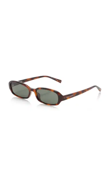 Saint Laurent Erin Oval-Frame Acetate Sunglasses | Thumbnail 3