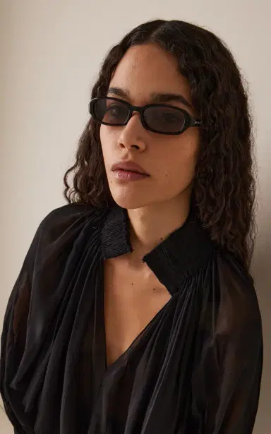 Saint Laurent Erin Oval-Frame Acetate Sunglasses | Thumbnail 3