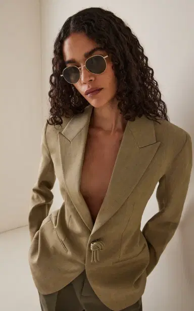 Saint Laurent Round-Frame Metal Sunglasses | Thumbnail 2