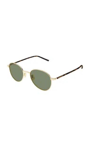 Saint Laurent Round-Frame Metal Sunglasses | Thumbnail 3