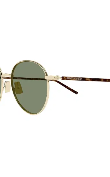 Saint Laurent Round-Frame Metal Sunglasses | Thumbnail 4