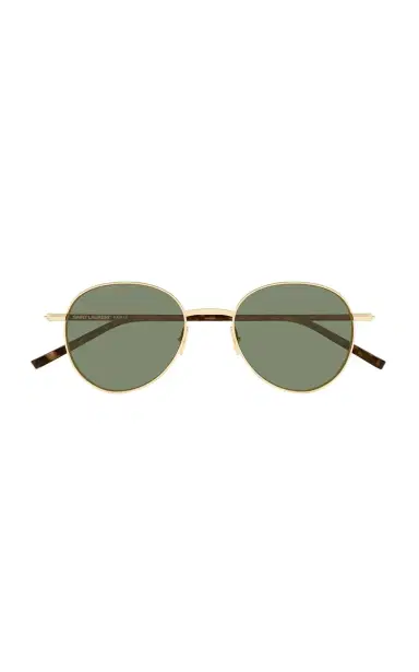 Saint Laurent Round-Frame Metal Sunglasses | Thumbnail 1