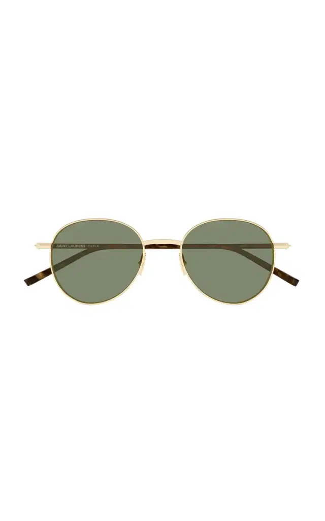 Saint Laurent Round-Frame Metal Sunglasses