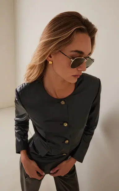 Saint Laurent Aviator-Frame Metal Sunglasses | Thumbnail 2