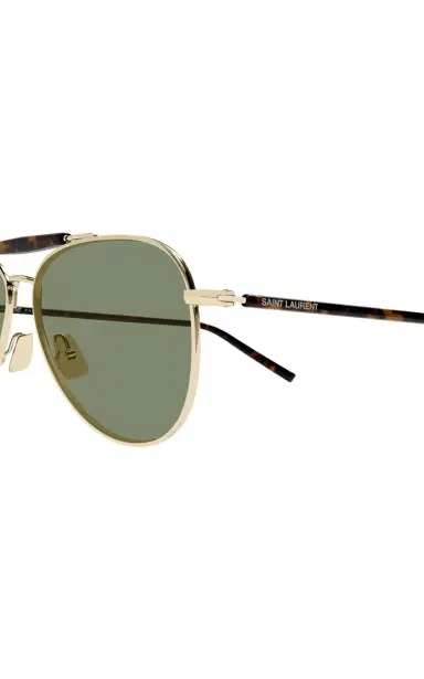 Saint Laurent Aviator-Frame Metal Sunglasses | Thumbnail 4