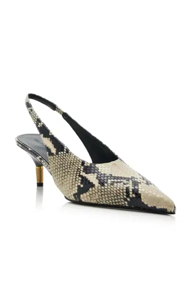 Khaite Bella Snake-Effect Leather Slingback Pumps | Thumbnail 4 Khaite Bella Snake-Effect Leather Slingback Pumps | Thumbnail 4