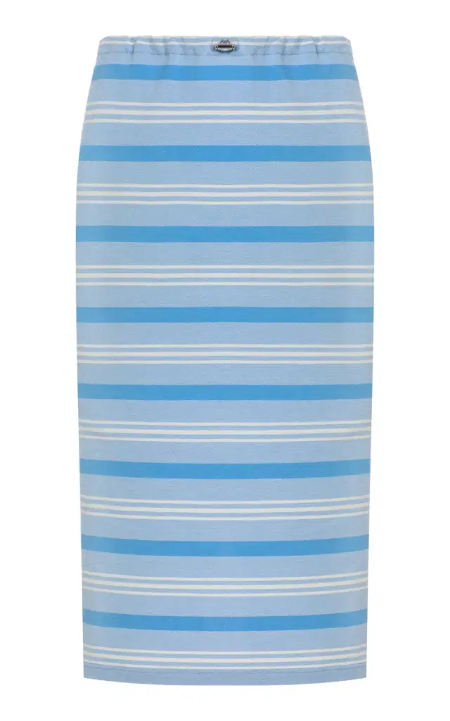 Cotton Pique Midi Skirt