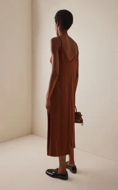 Prada Crepe-Satin Midi Dress | Thumbnail 4 Prada Crepe-Satin Midi Dress | Thumbnail 4