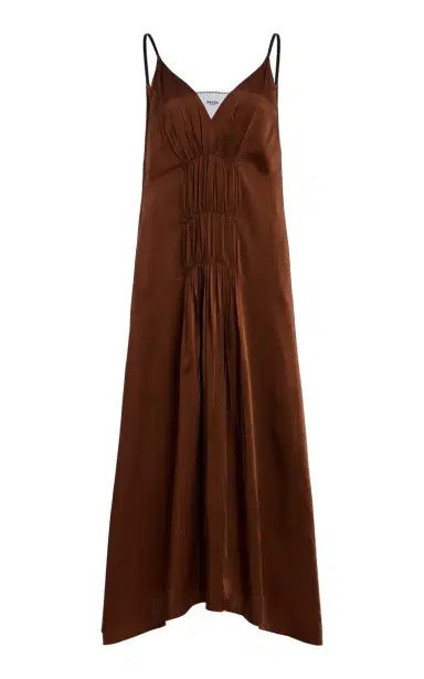 Prada Crepe-Satin Midi Dress | Thumbnail 1 Prada Crepe-Satin Midi Dress | Thumbnail 1
