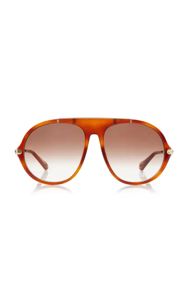Aviator-Frame Acetate Sunglasses