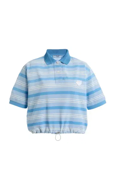 Prada Cropped Cotton Pique Polo Shirt | Thumbnail 6 Prada Cropped Cotton Pique Polo Shirt | Thumbnail 6