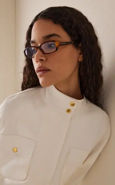 Saint Laurent Erin Oval-Frame Acetate Glasses | Thumbnail 2