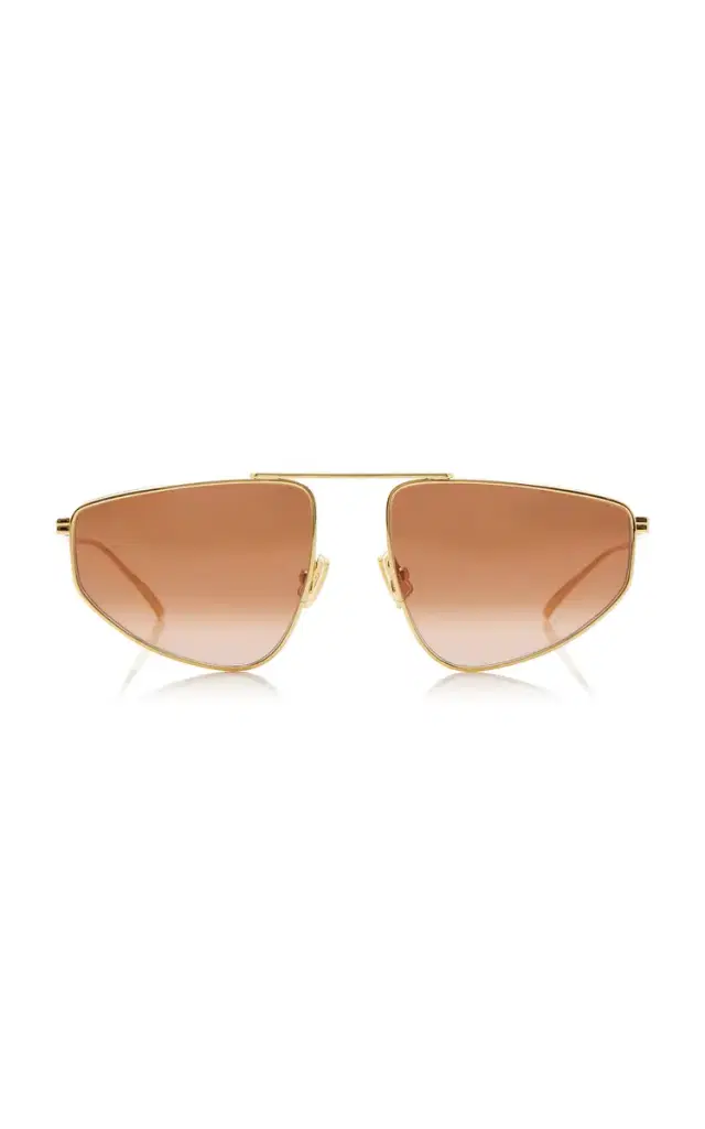 Bottega Veneta Aviator-Frame Metal Sunglasses