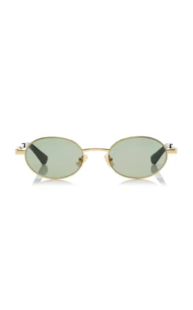 Bottega Veneta Round-Frame Metal Sunglasses | Thumbnail 4
