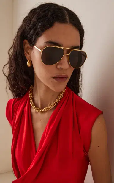 Bottega Veneta Aviator-Frame Metal Sunglasses | Thumbnail 2 Bottega Veneta Aviator-Frame Metal Sunglasses | Thumbnail 2