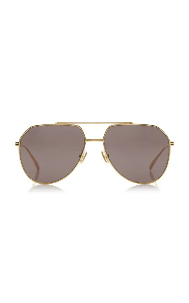 Bottega Veneta Aviator-Frame Metal Sunglasses
