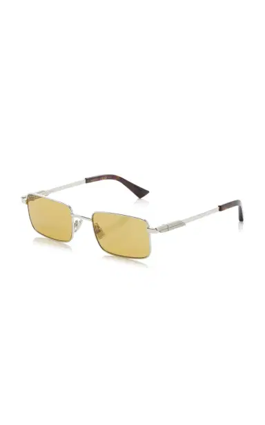Bottega Veneta Square-Frame Metal Sunglasses | Thumbnail 3