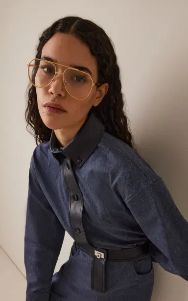 Bottega Veneta Aviator-Frame Metal Glasses | Thumbnail 2 Bottega Veneta Aviator-Frame Metal Glasses | Thumbnail 2