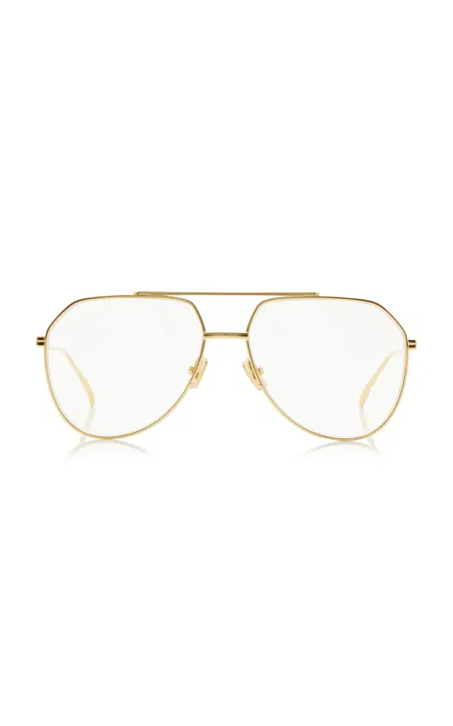 Bottega Veneta Aviator-Frame Metal Glasses