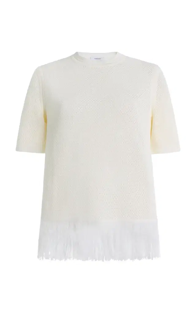 Wool Mesh Knit Sweater