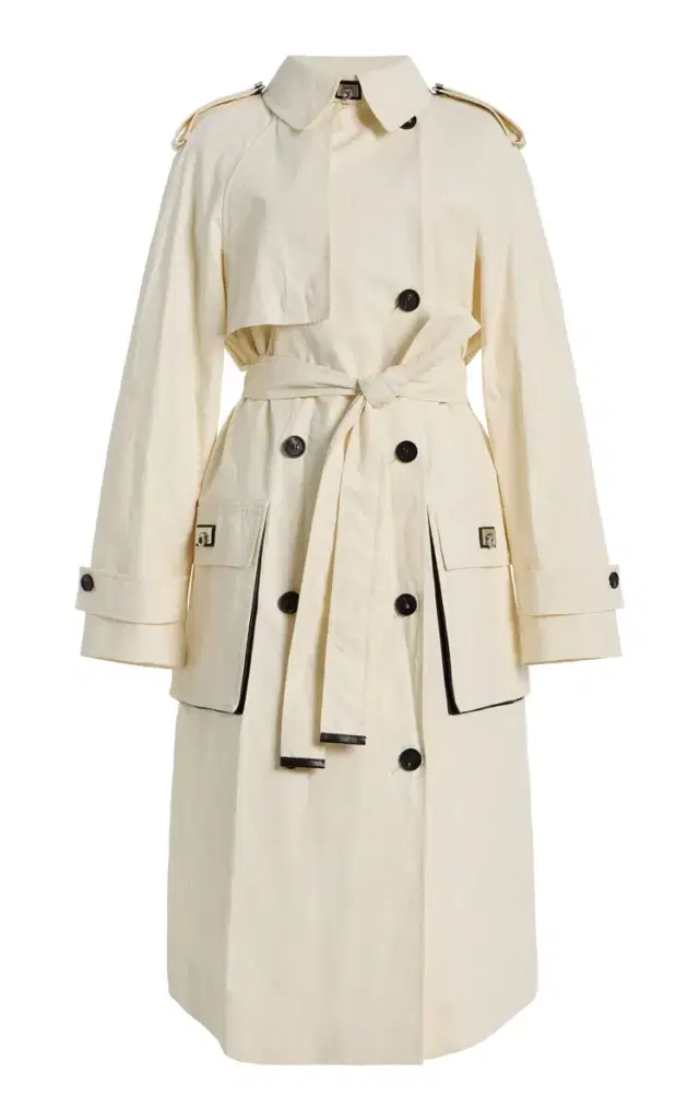Coated Linen Trench Coat