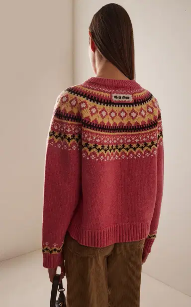 Miu Miu Fair Isle Wool Cardigan | Thumbnail 4 Miu Miu Fair Isle Wool Cardigan | Thumbnail 4