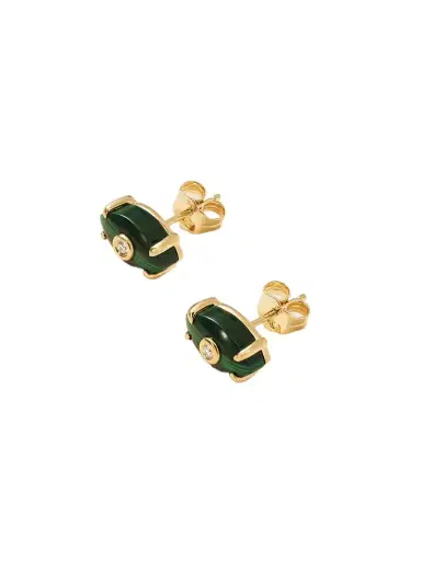 Sydney Evan 14-karat Gold, Malachite And Diamond Earrings | Thumbnail 1