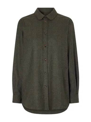 Loro Piana Thea Penny Prince Of Wales Checked Wool And Cashmere-blend Flannel Shirt | Thumbnail 1 Loro Piana Thea Penny Prince Of Wales Checked Wool And Cashmere-blend Flannel Shirt | Thumbnail 1