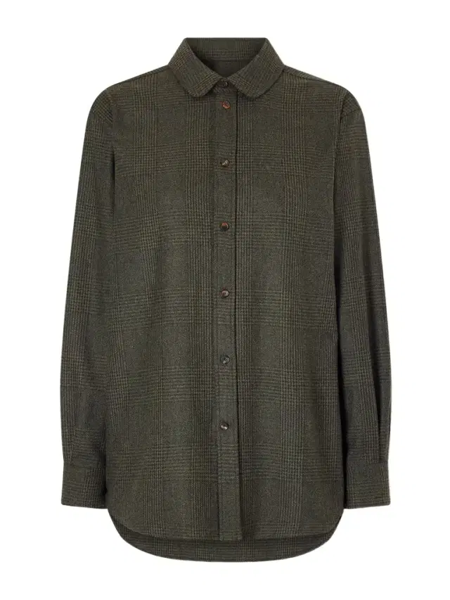 Loro Piana Thea Penny Prince Of Wales Checked Wool And Cashmere-blend Flannel Shirt