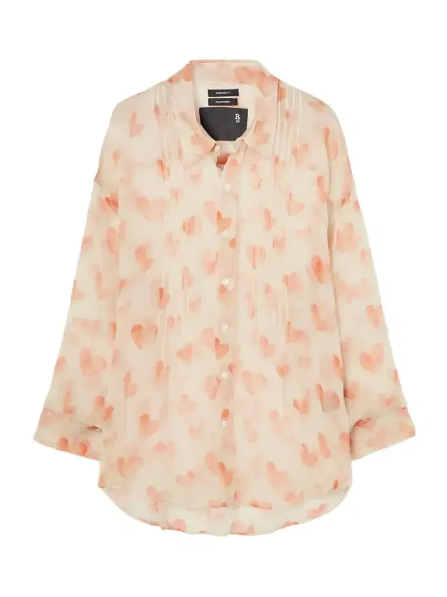 Pintucked Printed Silk Shirt