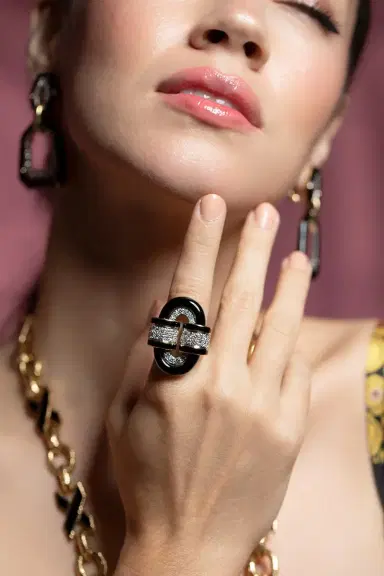 DAVID WEBB Diamond Buckle Ring | Thumbnail 2 DAVID WEBB Diamond Buckle Ring | Thumbnail 2
