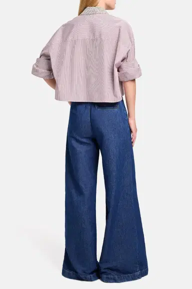 TWP Next Ex Crystal Collar Shirt - White Wine | Thumbnail 4
