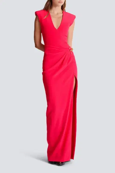 Balmain Sleevless Detail Slit Long Dress | Thumbnail 2