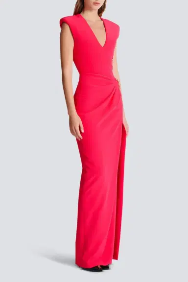 Balmain Sleevless Detail Slit Long Dress | Thumbnail 3